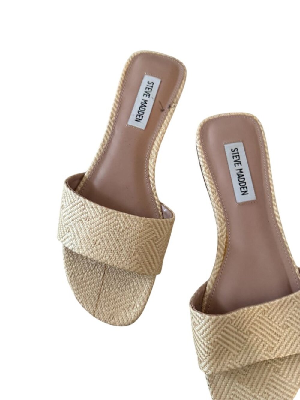 STEVE MADDEN Woven Straw Summer Slide Flats Sandals Size 7.5